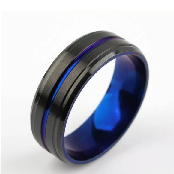 Titanium Mens band.  Stainless steel. FREE SHIPPING & FREE POLISHING CLOTH - Picture 2 of 3